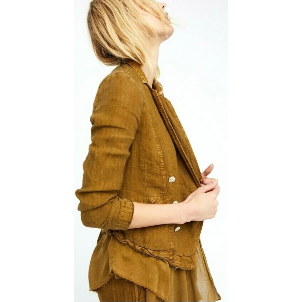 NWT Free People Moss Colored Military Style Ruffe Jacket XS